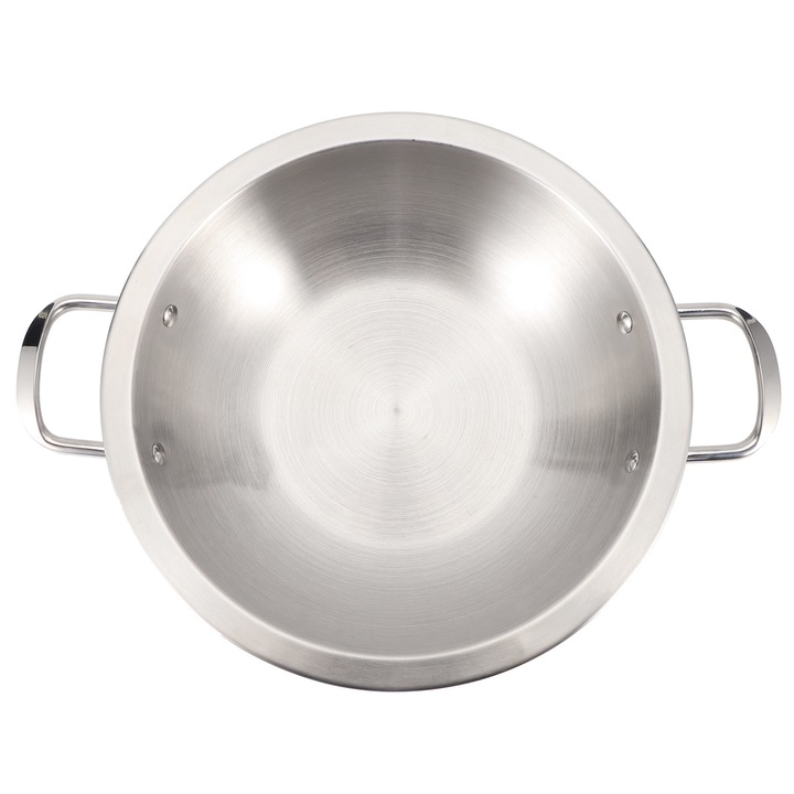 Rozsdamentes serpenyő, Jormftte, 300x95mm, két fogantyúval, tapadásmentes, ezüst