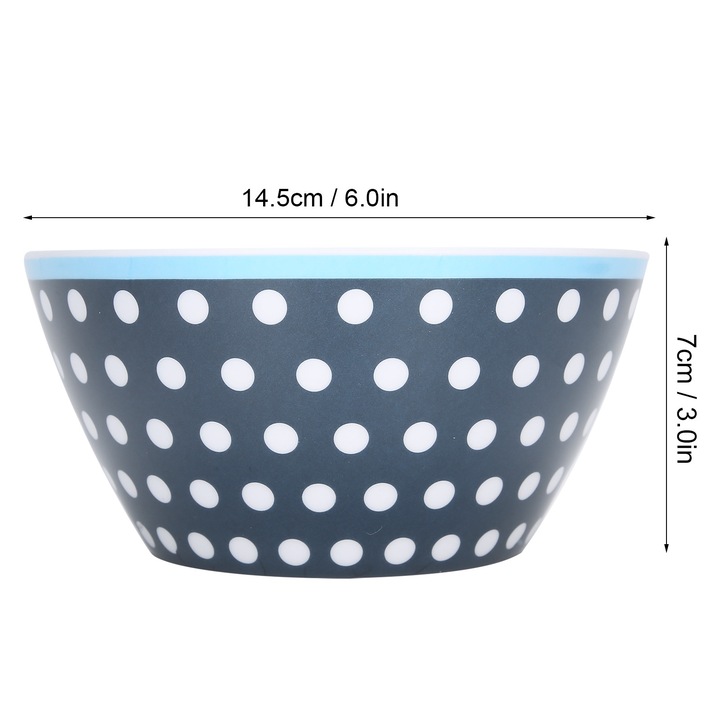 Tálaló tál készlet, 12 darabos, Jormftte, melamin, 14.5x7cm, kék pöttyös