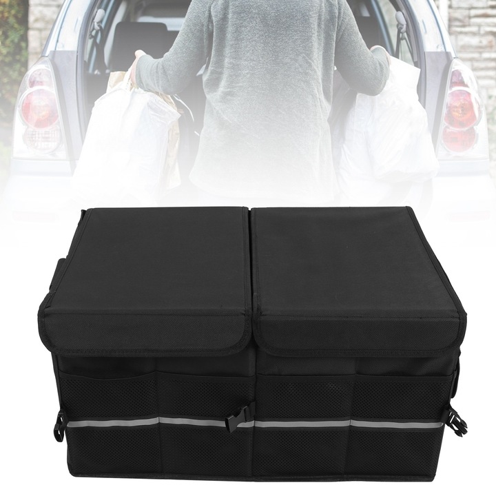 60L Autó Teherautó Rendszerező Összecsukható Tárolótáska Doboz Konténer az Autó Belső Rendezettségéhez
