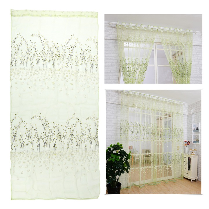 Gézfüggöny téli édesvirág mintás átlátszó függöny hálószobába, nappaliba, erkélyre