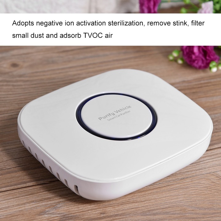 Jormftte autós légtisztító, 360 fokos tisztítás, fehér, 17,4x15x4,2cm, komplett készlet