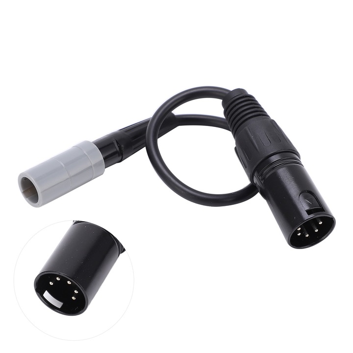 Адаптер за авиационни слушалки Mmgoqqt, XLR 5pin мъжки към LEMO 6pin женски, 30cm, ABS