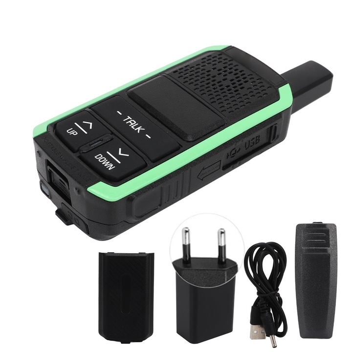 Двупосочна уоки-токи радиостанция, Mmgoqqt 3W, 400-470MHz, 16 канала, 5800mAh, 1-5 км, водоустойчива, компактна