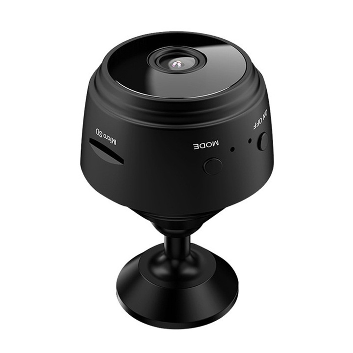 Mmgoqqt videokamera, 2,7K, éjjellátó, mozgásérzékelés, 44x24x44mm, fekete
