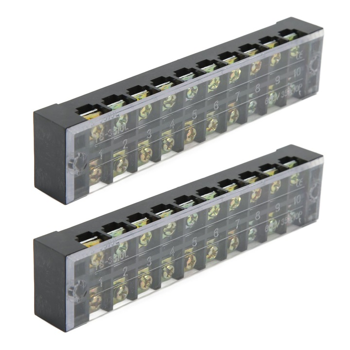 Banda terminala Enforose, 2 buc, curent mare 35A, 600V, capac transparent, 30x18mm