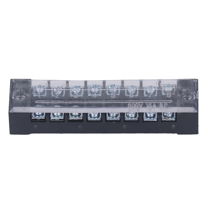 Set 5 bucati blocuri terminale pentru cablu, Enforose, 15A, 600V, capac transparent, 17x22mm