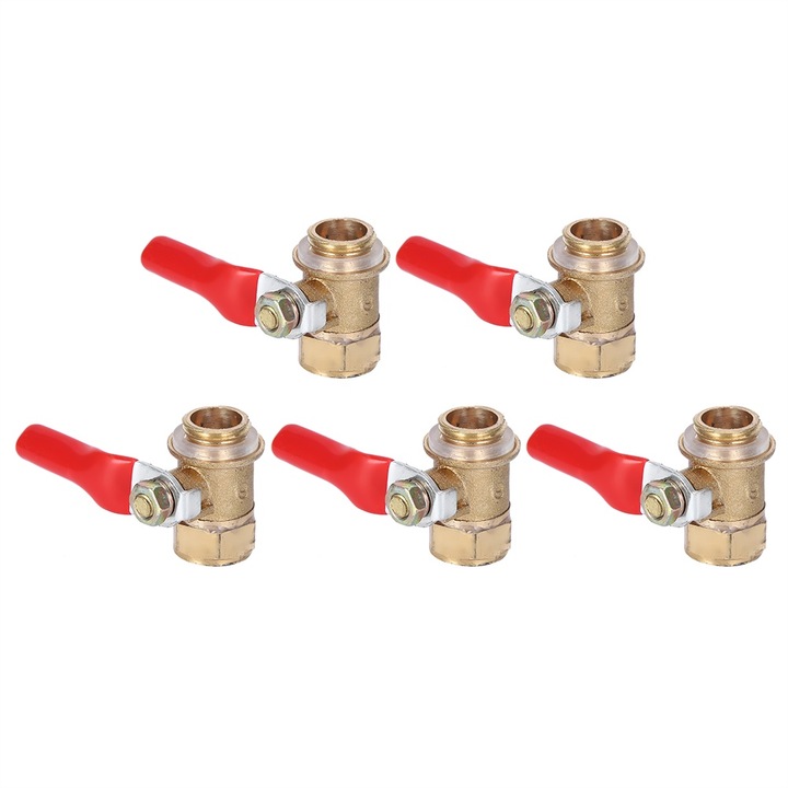 Réz golyóscsap DN8 G1/4in, piros karral, kettős tömítési rendszerrel, ivóvízhez és fűtéshez, Jormftte