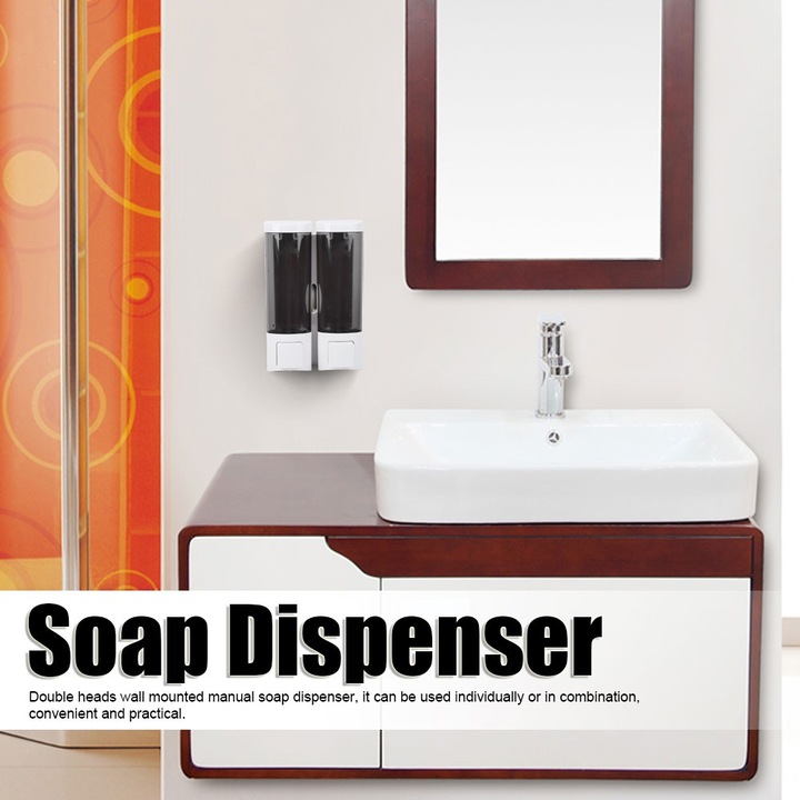 2 fejes szappanadagoló, hosszú cipzáras, fehér, 19,8x13x6,3 cm, szett