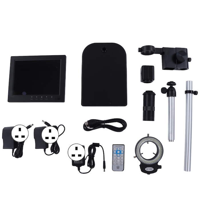 Kamera ipari mikroszkóphoz, 8 hüvelykes, nagyfelbontású LED-es mikroszkóp 150X zoom objektívvel, AC100‑240V, UK csatlakozó