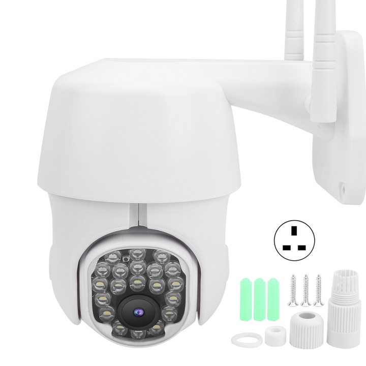 Camera fara fir 145° 1080P IP Interfon in 2 cai Monitorizare de la distanta pentru securitatea casei Conector UK