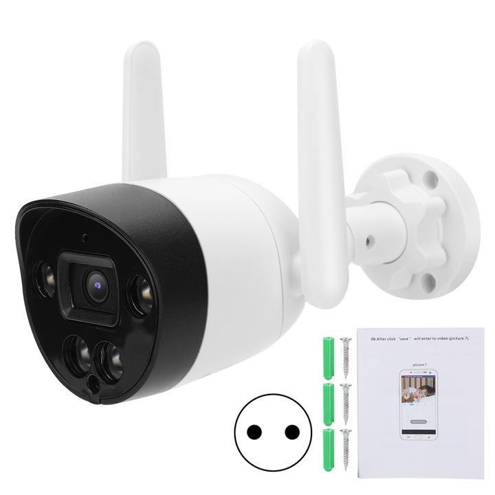 Camera IP Jormftte 2MP, zoom binocular, 30m IR, stocare TF, monitorizare de la distanță