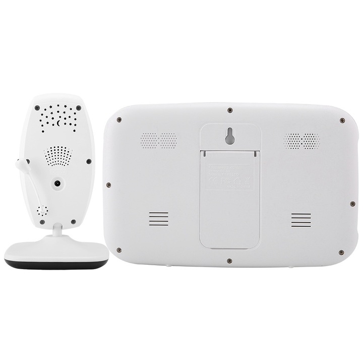 Jormftte videós bébiőr, 7 hüvelykes vezeték nélküli kamera, 5m éjszakai látótávolság, 300m hatótávolság, fehér