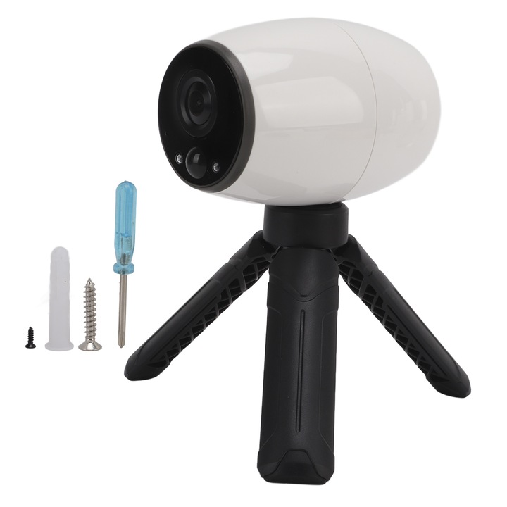 Camera de supraveghere Jormftte, IP, 1080P, alb, cu urmarire inteligenta, rezistenta la apa IP66, 20 lumini