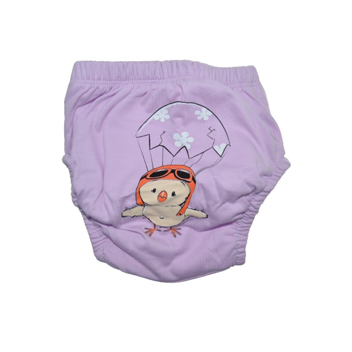 Többször használható bili pelenkázó bugyi lányoknak Mini Junior POS14-9, Lila 3-4 éves korig