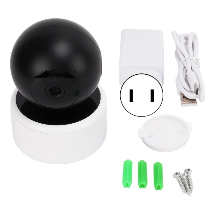 Camera de supraveghere wireless Jormftte 1080P, stocare cloud/card, dimensiuni 3.2cm, alimentare DC 5V