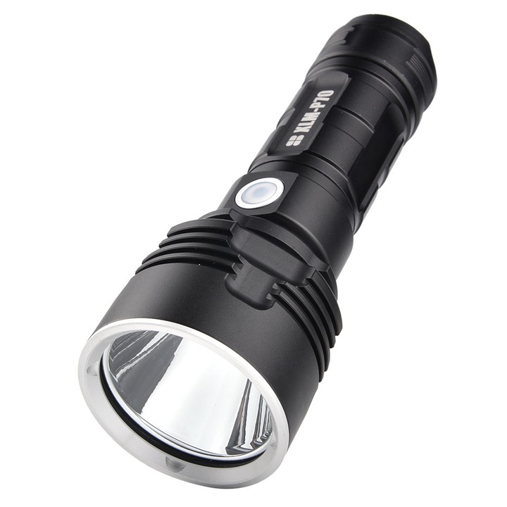 LED фенер, longziming, USB, L2/P70, черен, 15.2x5.6x3.5cm