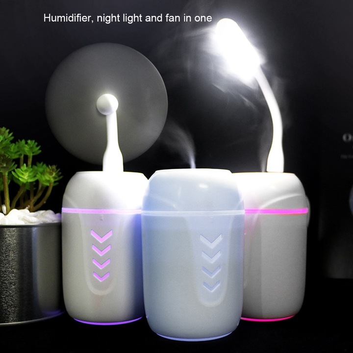 Longziming 3 az 1-ben párásító, hordozható, fehér, 200ml, 11.6x7.4cm