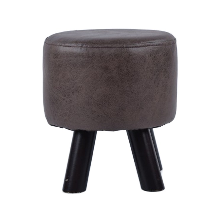 Табуретка за крака, Longziming, дърво, 31 x 27,5 см, кафяво/черно