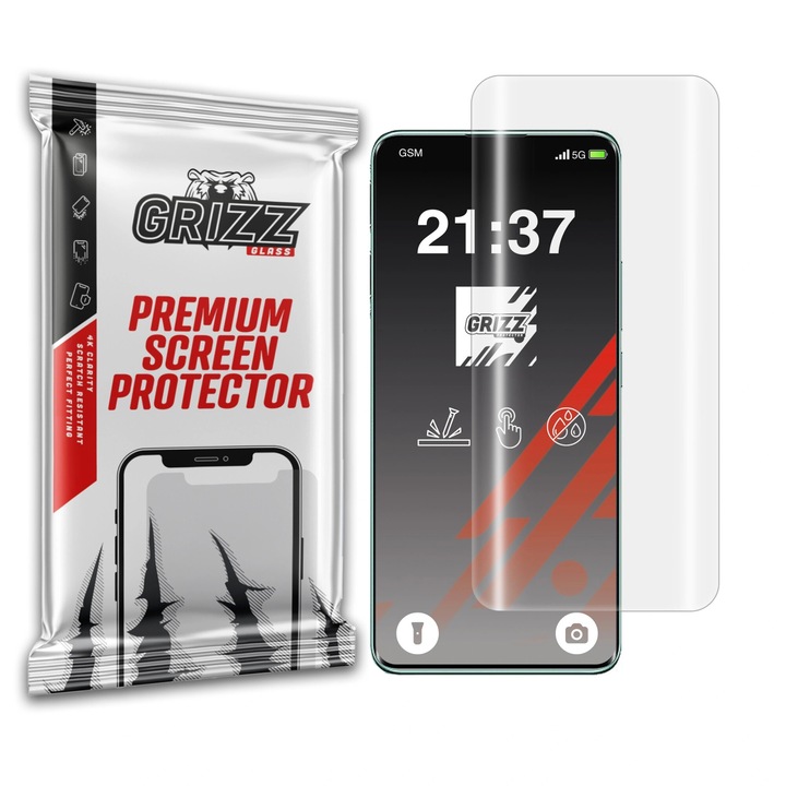 Folie pentru Xiaomi Redmi Note 14 Pro, Grizz Glass, hidrogel, transparent, usor de montat