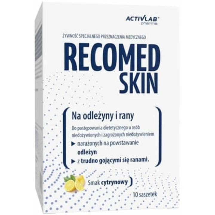 Supliment Recomed Skin, pulbere pentru rani, 10 plicuri x 25 g, aroma de lamaie