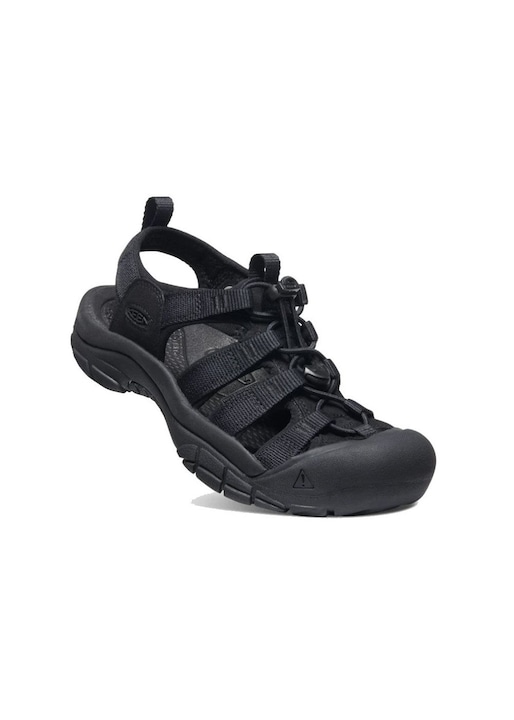 Keen női szandál, nyitott orrú, fekete, szintetikus anyag, fűzőrendszer