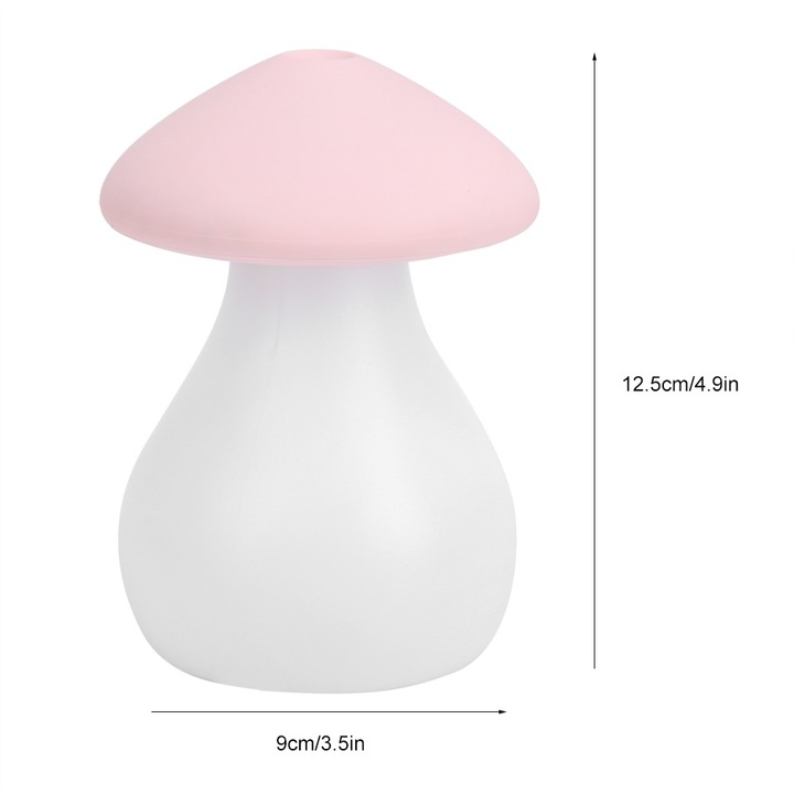 Mini USB párásító, longziming, rózsaszín, 12,5x9x9cm, tartálykapacitás 300ml, hangulatvilágítással