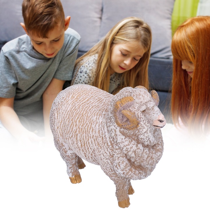 Фигурка на овца, longziming, реалистични детайли, пластмаса, за деца над 3 години