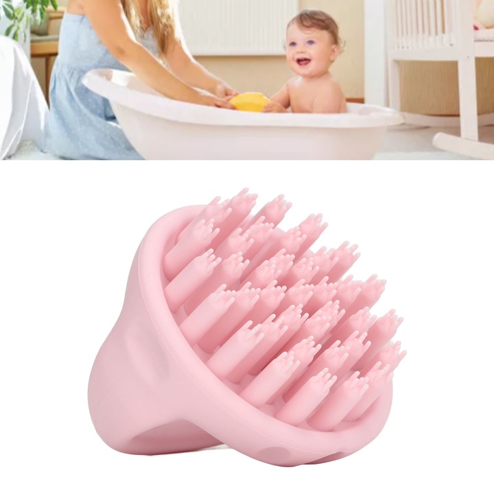 Jormftte baba samponkefe, rugalmas szilikon, 8.4x7.6cm, csúszásmentes, extrém hőmérsékletálló, rózsaszín