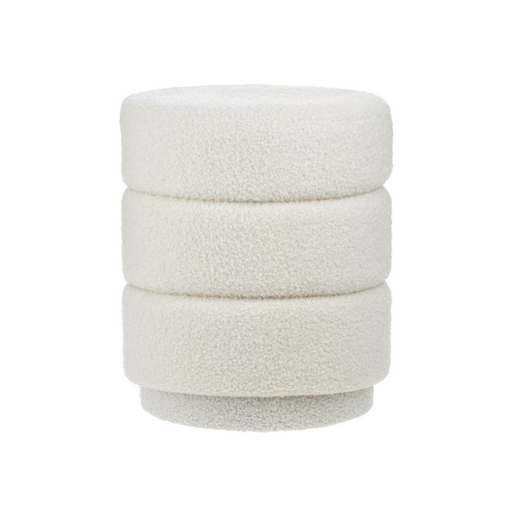 Taburet, Teddy White, Pana la 110kg, 36x43cm, Alb