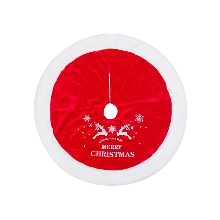 Faszőnyeg, Merry Christmas print, 90 cm, piros/fehér