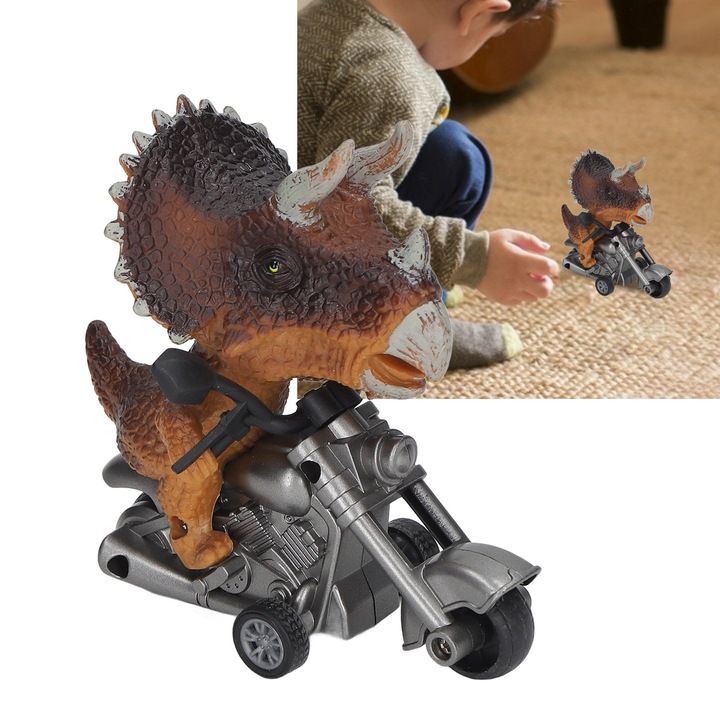 Jormftte dinoszauruszos játék motor, interaktív, műanyag, sárga, 3 év feletti gyerekeknek