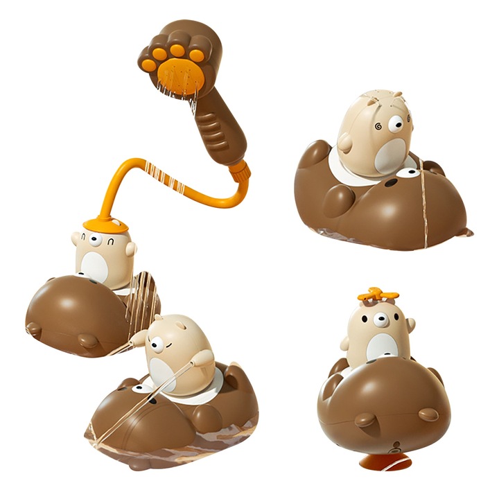 Elektromos fürdőjáték, Jormftte, maci dizájn, 3 vízáramlási sebesség, műanyag, többszínű