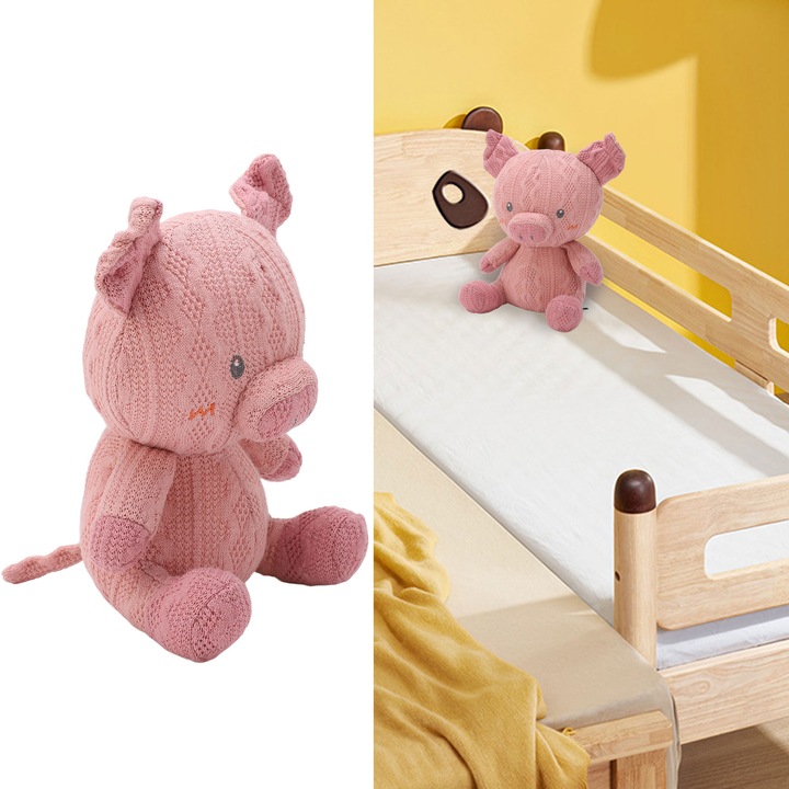 Jucarie de plus Jormftte, porcusor roz, 22x14cm, pentru bebelusi si copii mici