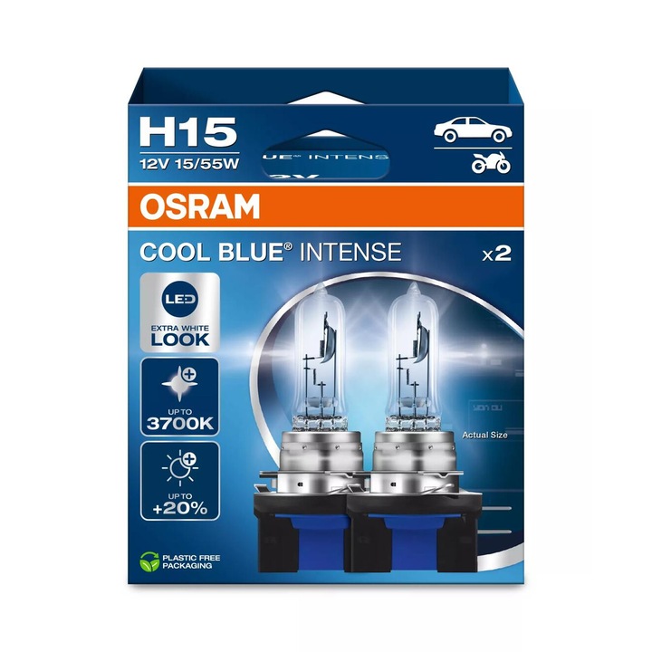 Крушка Osram Cool Blue Intense H15 15/55W 12V PGJ23t-1 комплект 2 бр. 64176CBN2HB