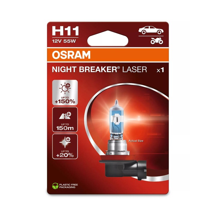 Халогенна крушка Osram Night Breaker Laser H11 12V - PGJ19-2 64211NL1BL