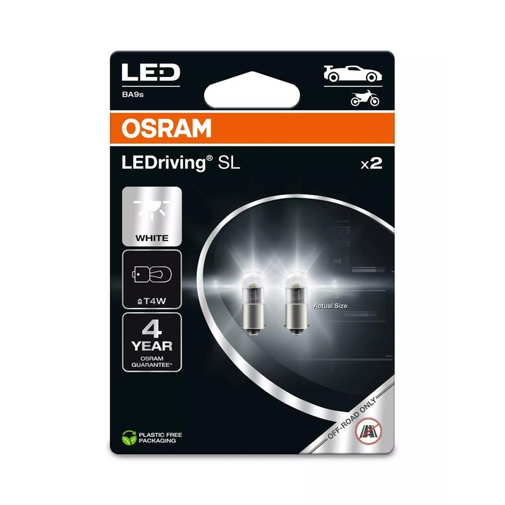 Belső izzó Osram LEDriving 12V T4W 0.8W BA9s 3893DWP2BL