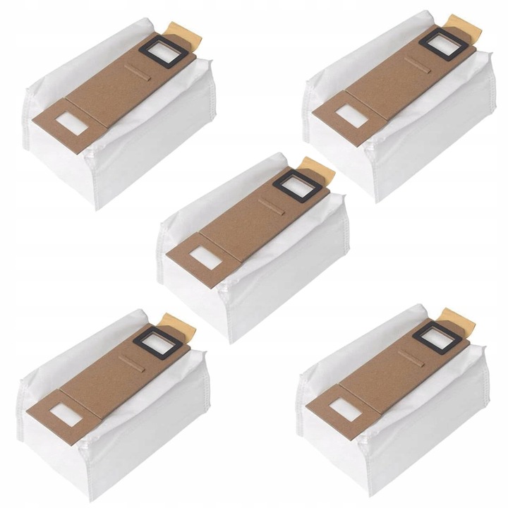 Set de saci pentru aspirator, Xia, Roborock T7S /T7Plus /T7S Plus /S7, Material: Fibre Sintetice, Calitate Inalta A Executiei, Capacitate Mare, Design Glisant Pentru Inchidere Automata, Calitate Superioara A Materialelor, 5 Bucati