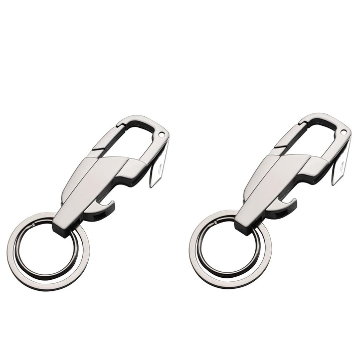 KUNXIUJ multifunkcionális kulcstartó, 2db-os készlet, telefontartó, sörnyitó, fidget spinner, kés, rozsdamentes acél