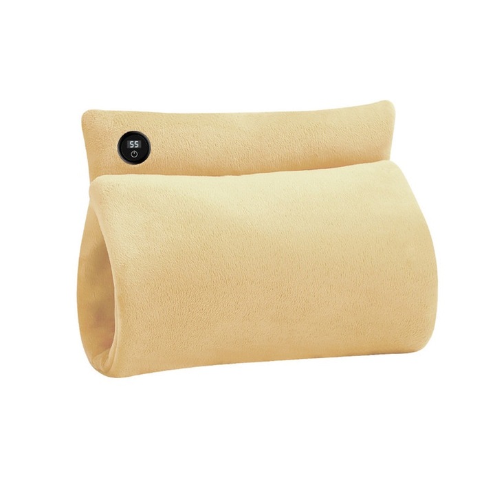 Patura incalzitoare pentru maini, cu port USB, grafen, temperatura reglabila, potrivita pentru umeri si abdomen, 29x25cm, culoare bej