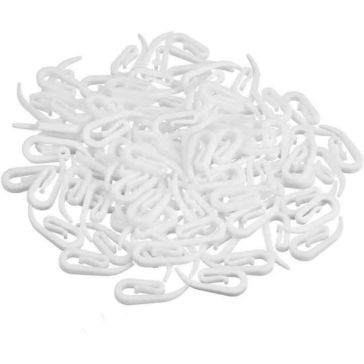 Carlig de peste pentru canal de perdea/sina de perdea, material - plastic, 100 buc