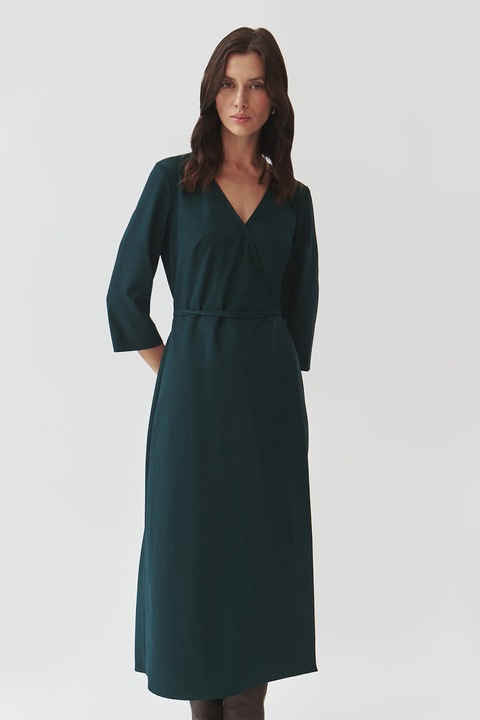 Tatuum, Rochie midi cu model petrecuta, Verde