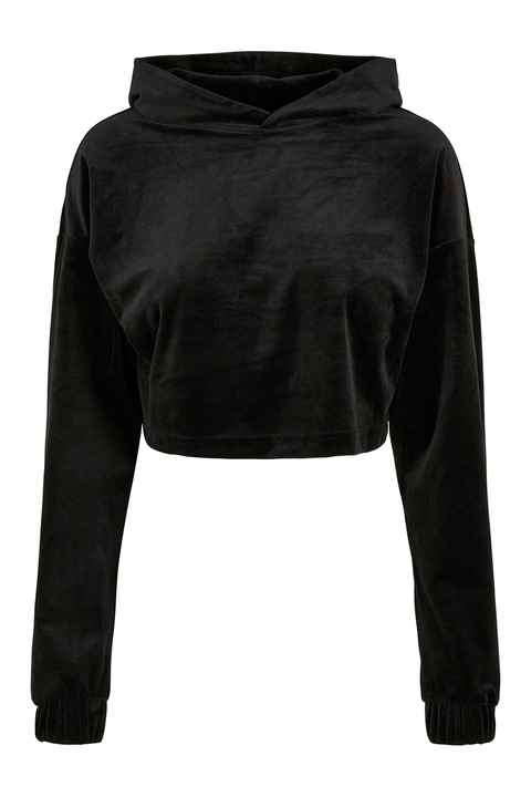 Urban Classics, Hanorac crop cu maneci cazute, Negru