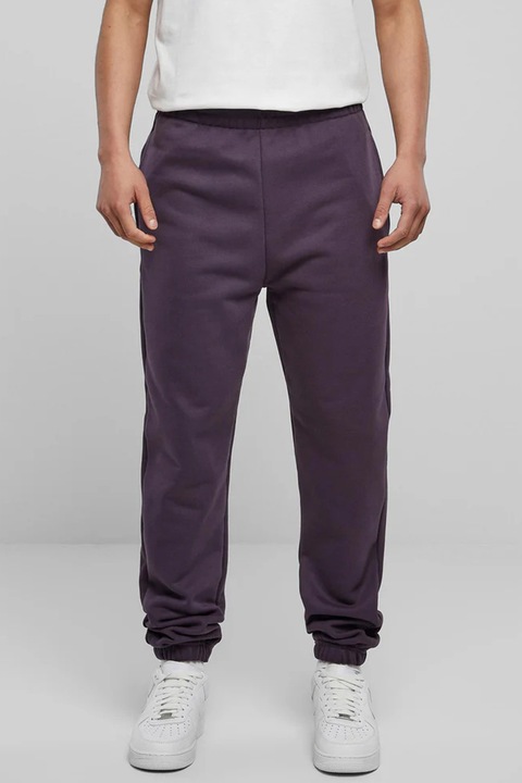 Urban Classics, Pantaloni de trening din bumbac cu banda elastica, Violet