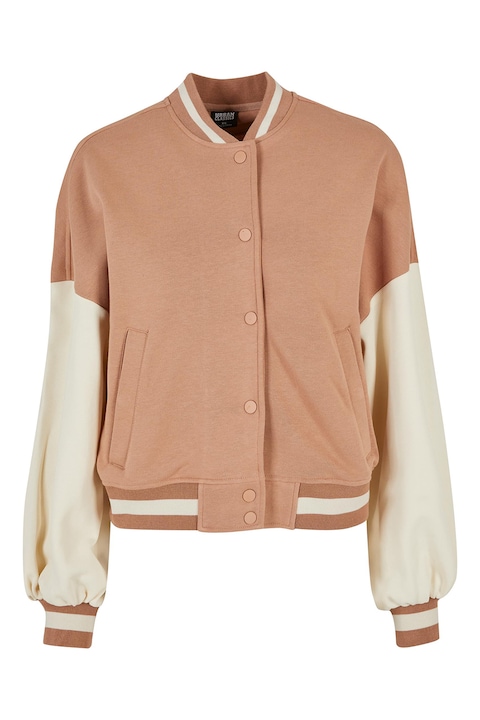 Urban Classics, Jacheta din amestec de bumbac cu guler baseball, Portocaliu persan