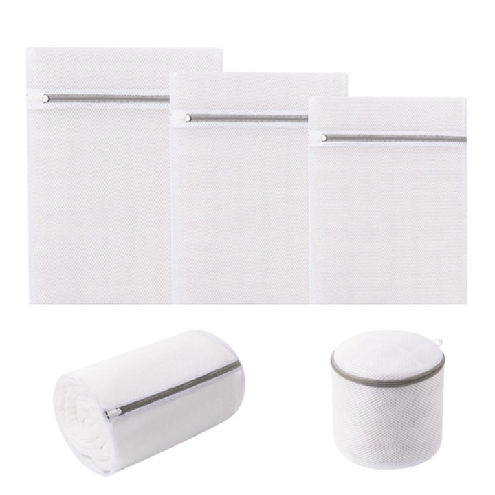 Комплект от 5 торби за пране за деликатни тъкани, различни размери, прозрачни