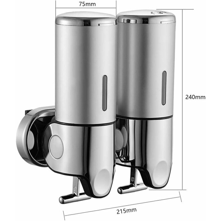 OEM Falra szerelhető szappanadagoló, 500 ml, konyhába, fürdőszobába, szett