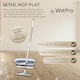 Set mop plat profesional WstPro din otel inoxidabil, 36 cm, cu sistem de stoarcere si galeata pliabila, rezerva microfibra, rotatie 360, pentru curatarea eficienta a podelei