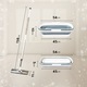 Set mop plat profesional WstPro din otel inoxidabil, 36 cm, cu sistem de stoarcere si galeata pliabila, rezerva microfibra, rotatie 360, pentru curatarea eficienta a podelei