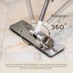Set mop plat profesional WstPro din otel inoxidabil, 36 cm, cu sistem de stoarcere si galeata pliabila, rezerva microfibra, rotatie 360, pentru curatarea eficienta a podelei