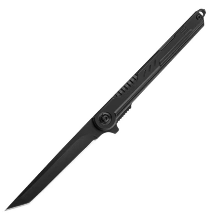 Összecsukható zsebkés, M390 acélpenge, titánötvözet fogantyú, szürke/fekete, 22,5 cm